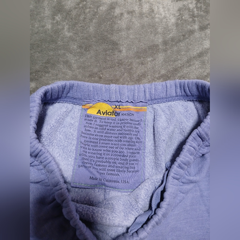 Aviator Nation Lavender Sweatpants with Pink Lightning Bolts - Picture 4 of 8